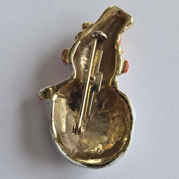 Vintage Snowman brooch Frosty Christmas Holiday pin jewelry - Picture 8 of 8